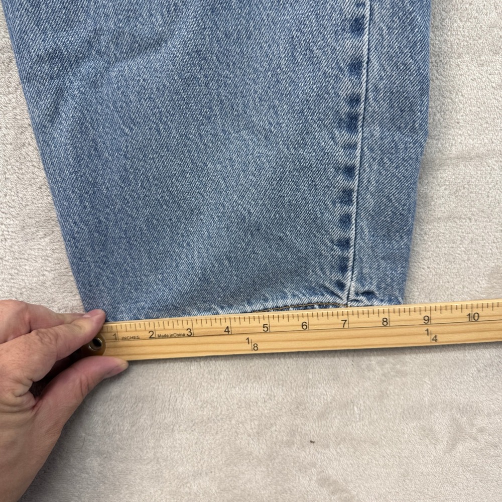 Vintage Levi's 550 Mens 42x32 Blue Relaxed Fit Light Wash 90s Denim Brown‎ Tab - Picture 6 of 12